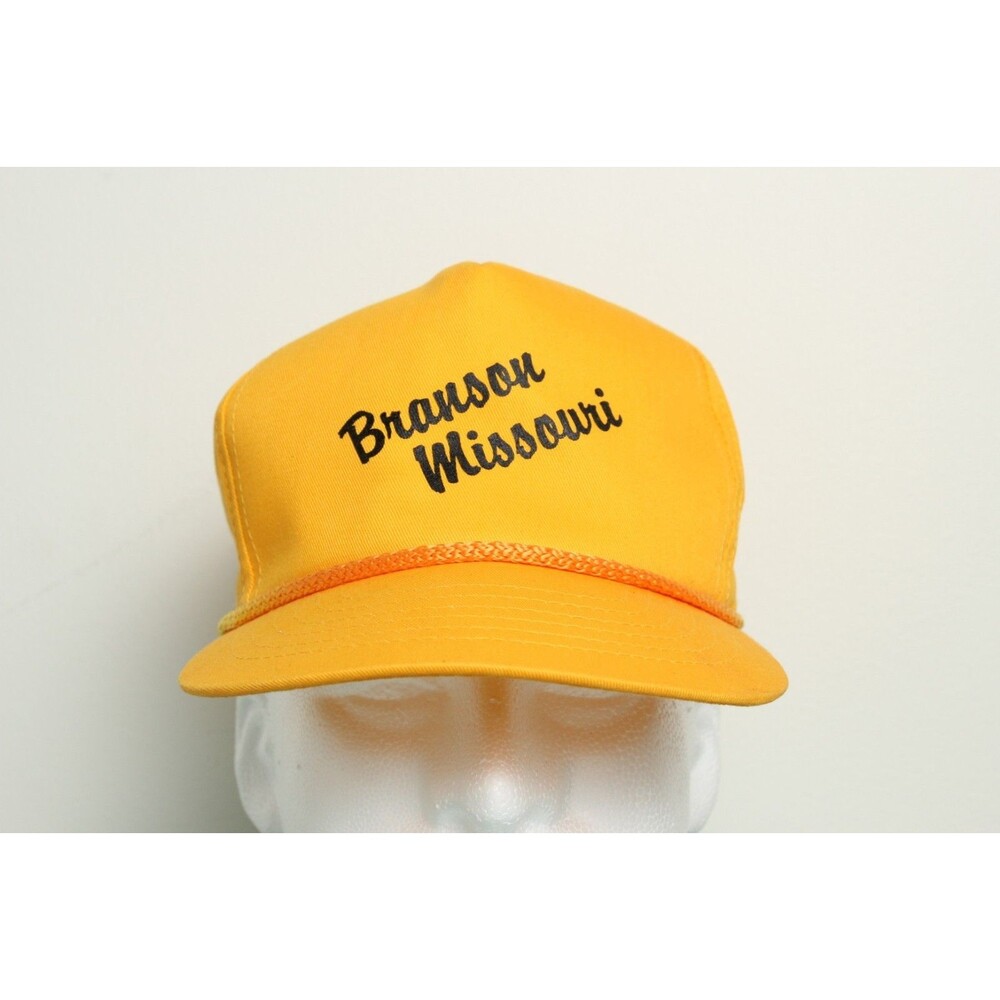 Vintage 1990's Boys Branson Missouri Yellow Snapback Hat Baseball Cap